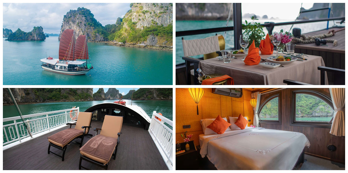 croisi&egrave;re priv&eacute;e baie d'halong baie lan Ha pour les couple en voyage en amoureux au Vietnam avec l'agence de voyage locale Tonkin Voyage