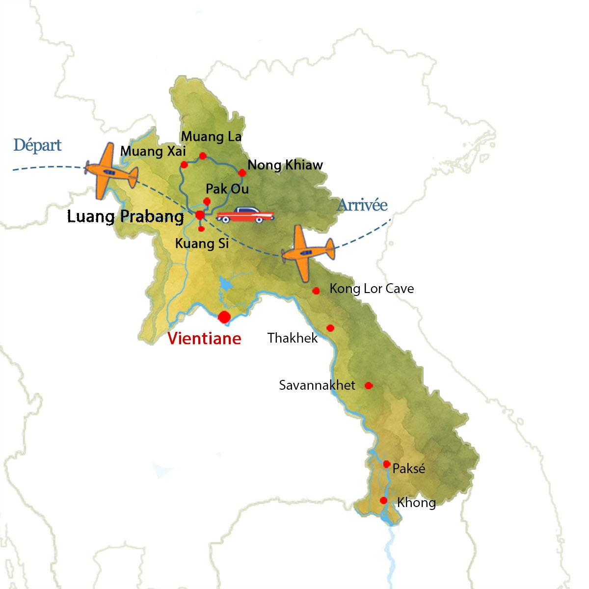 Circuit Randonn&eacute;e au Nord Laos avec l'agence de voyage locale francophone Tonkin Voyage